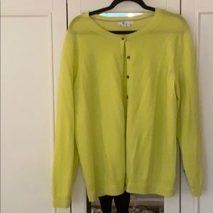 Chartreuse Boden Cashmere Cardigan